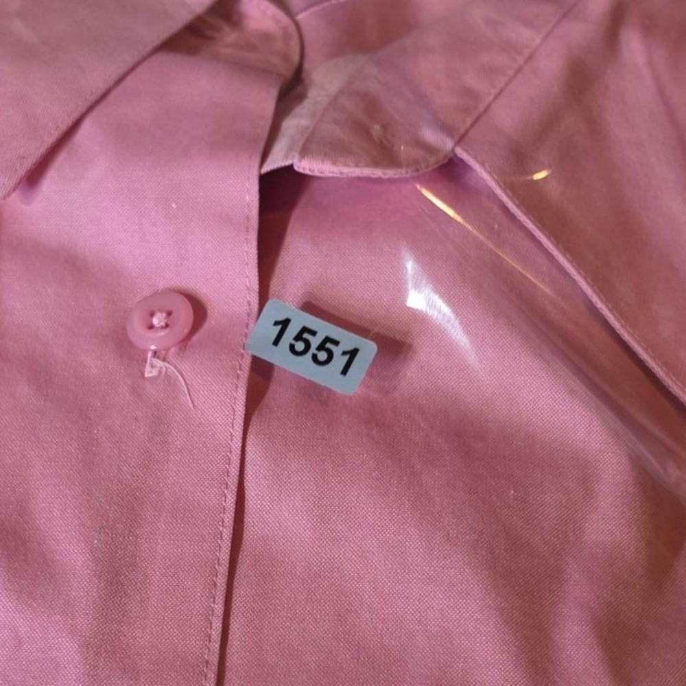 Foxcroft Pink Wrinkle Free 100% Cotton Button Down Shirt Womens 14 Long Sleeve - Picture 8 of 8